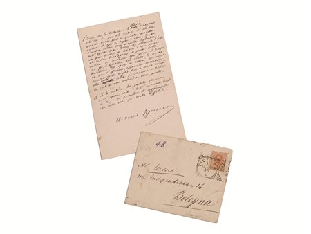 FOGAZZARO, Antonio (1842-1911). Lettera autografa firmata, una pagina in 8vo,...