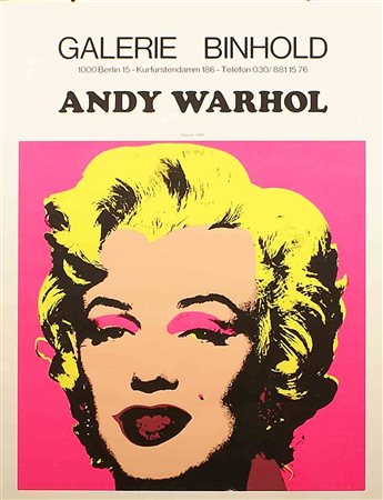 Affiche della mostra di Andy Warhol - Galerie Binhold Berlino - Febbraio...