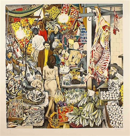 Renato Guttuso (Bagheria 1911 - Roma 1987) "Mercato della Vucciria"...