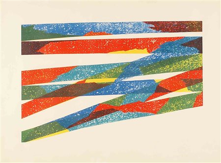 Piero Dorazio (Roma 1927 - Todi 2005), " Composizione", litografia a colori,...