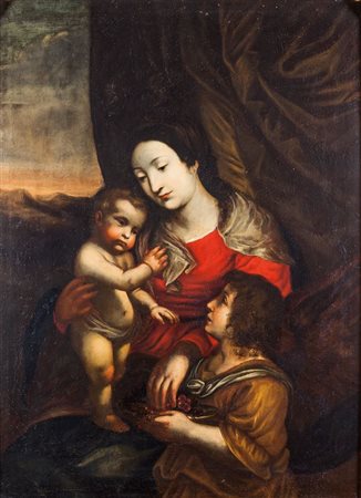 PITTORE ANONIMO DEL XVII SECOLO "Madonna con Bambino" 115x87 olio su tela...