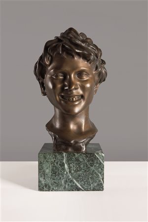 GEMITO VINCENZO Napoli 1852 - 1929 "Fanciullo" H cm 33 scultura in bronzo,...