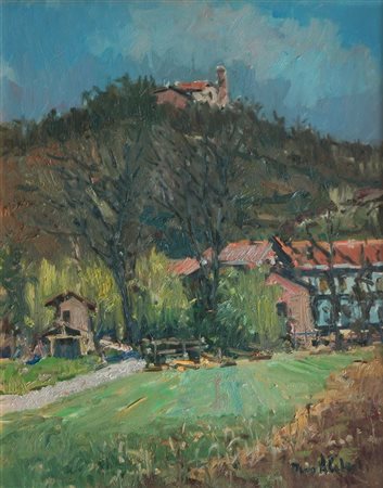 ALIBERTI DINO Torino 1935 "Paesaggio presso Moncucco" 2000 50x40 olio su tela...