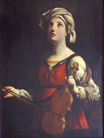 PITTORE ANONIMO DEL XIX SECOLO "Santa Cecilia" 96x73 olio su tela L'opera...