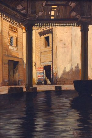 ROSSI ALBERTO Torino 1858 - 1936 "Piscina nella Moschea del Sultano Hassan al...