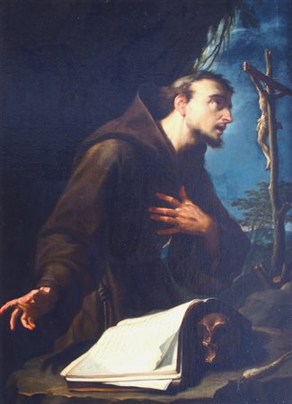 TREVISANI FRANCESCO Capodistria 1656 - Roma 1746 "San Francesco in preghiera"...