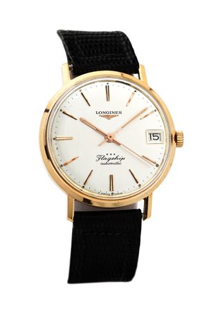 LONGINES Modello "Flagship", anni '60 Diam 34 Cassa in oro rosa in due parti...