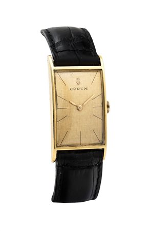 CORUM Orologio di forma, anni '70 37x20 Cassa in oro di forma rettangolare...