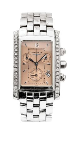 LONGINES Cronografo, mod. "Dolce vita", serie recente 44x26 Cassa in due...