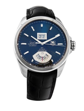 TAG HEUER Modello "Grand Carrera RS GMT", serie recente Diam 42,5 Cassa in...