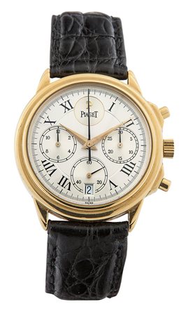 PIAGET Cronografo, serie "Gouverneur", anni '90 Diam 35 Cassa in oro giallo,...