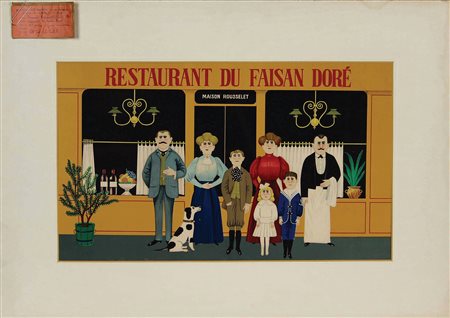 Boilauges Fernand Restaurant du Faisan Doré litografia su carta, cm. 71x51,5...