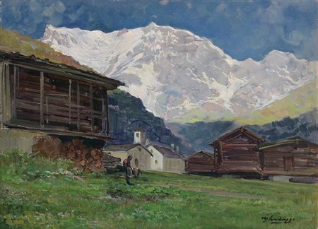 GHEDUZZI CESARE Crespellano (Bo) 1894 - Torino 1944Paesaggio montano con...