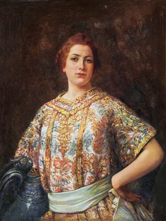 MIGLIARO VINCENZO Napoli 08/10/1858 - 16/03/1938Ritratto femminileolio su...