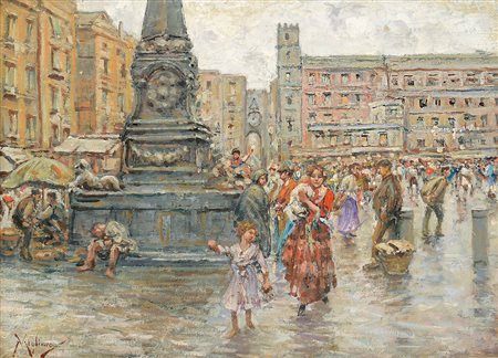 MIGLIARO VINCENZO Napoli 08/10/1858 - 16/03/1938Piazza del mercatoolio su...