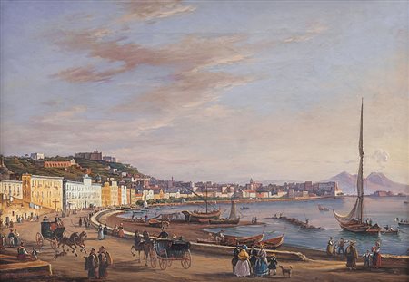 CANDIDO SALVATORE Attivo a Napoli 1814/1869Scorcio di Napoli, 1845olio su...