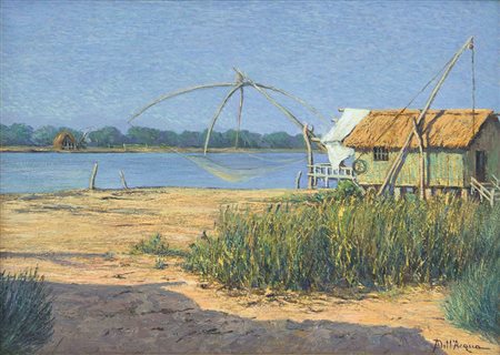 DELL'ACQUA ALDO Milano 1888 - ?Marina di Pisa, foce dell'Arno, 1933olio su...