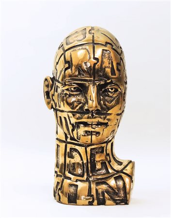 RABARAMA Direzione scultura in bronzo dorato, es 68/100, firmata h cm...