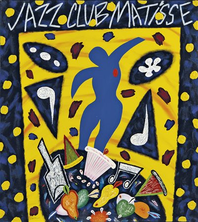 DONZELLI BRUNO Napoli 1941 Jazz Club Matisse 1999 tecnica mista su tela...