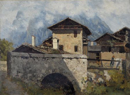 CIARDI GUGLIELMO Venezia 1842 - 1917 Ponte di montagna - Schilpario 1894 olio...