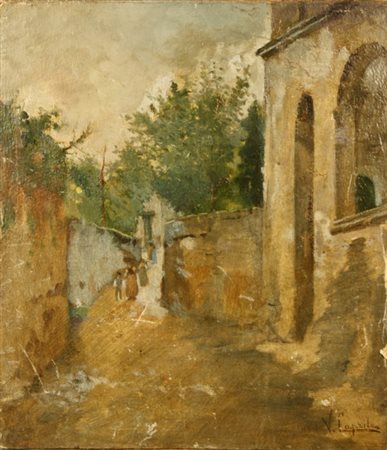 CAPRILE VINCENZO - Napoli, 1856-1936. Dipinto olio su tavoletta raff....