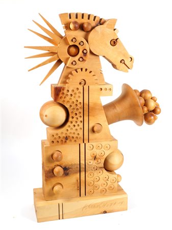 FERDINANDO CODOGNOTTO San Donà di Piave 1940 "Cavallo", scultura in legno,...
