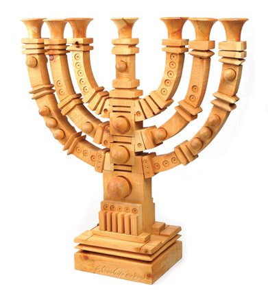 FERDINANDO CODOGNOTTO San Donà di Piave 1940 "La Menorah", scultura in legno,...