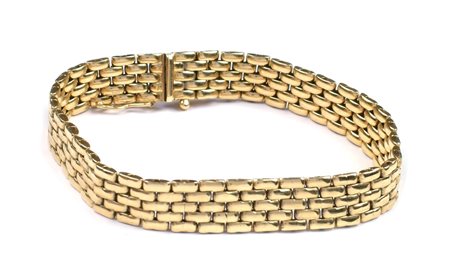 BRACCIALE MAGLIA PANTHERE IN ORO GIALLO 18KT lunghezza cm. 18 peso 33 gr.