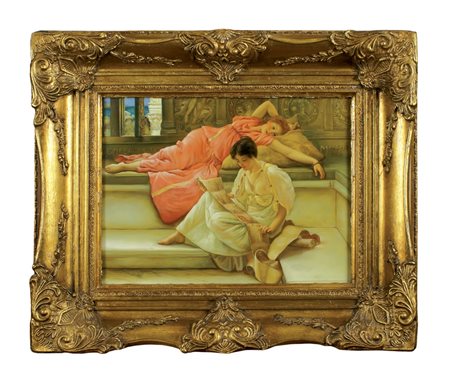 A. S. ALESSI Italia, XX Sec. "The favourite poet", da Alma-Tadema, olio su...