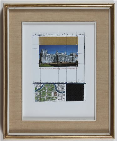 CHRISTO (n. 1935) Drapped Reichstad. 1994. Litografia. Cm 20,50 x 28,00....