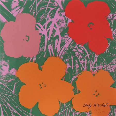 WARHOL ANDY (1928 - 1987) D'apres. Flower. Litografia. Cm 60,00 x 60,00....