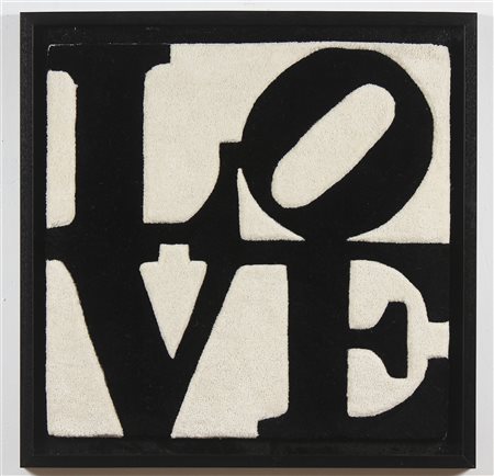 INDIANA ROBERT (n. 1928) Love rug. Tappeto. Cm 70,00 x 70,00. Certificato di...