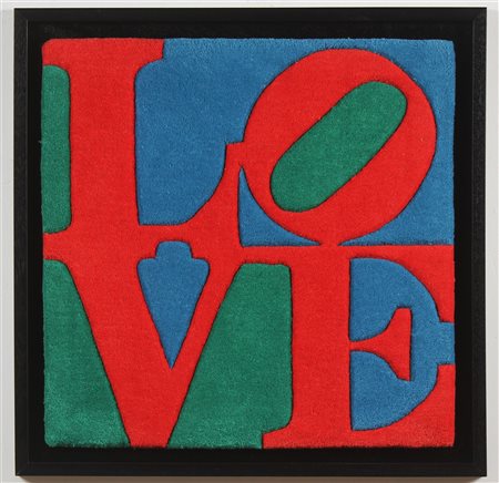 INDIANA ROBERT (n. 1928) Love rug. Tappeto. Cm 70,00 x 70,00. Certificato di...