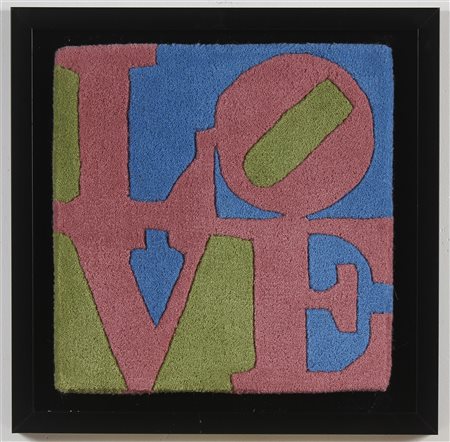 INDIANA ROBERT (n. 1928) Love rug. Tappeto. Cm 38,00 x 38,00. Certificato di...