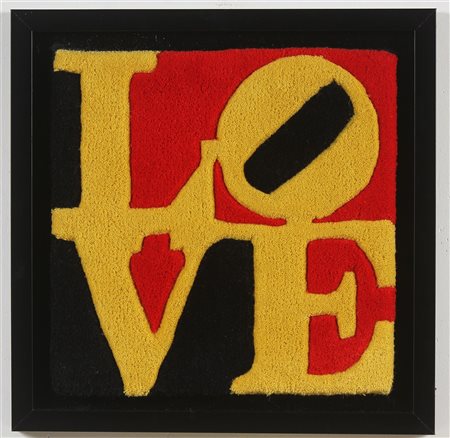 INDIANA ROBERT (n. 1928) Love rug. Tappeto. Cm 38,00 x 38,00. Certificato di...