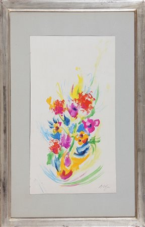 ALFIERI ATTILIO (1904 - 1992) Fiori. 1977. Acquerello su carta. Cm 42,00 x...