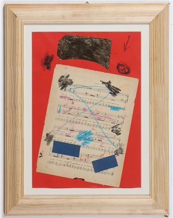 CHIARI GIUSEPPE (1926 - 2007) Spartito. Collage su cartoncino. Cm 41,00 x...