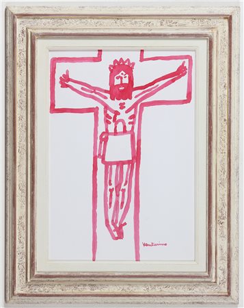 VENTURI VENTURINO (1918 - 2002) Cristo in croce. Acquerello su carta. Cm...