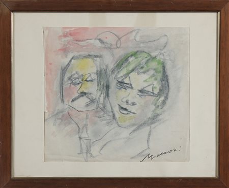 MACCARI MINO (1898 - 1989) Senza titolo. Pastello su carta. Cm 33,00 x 30,00....