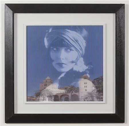 MALIPIERO (n. 1934) Louise Brooks, duomo di Cefalù. 2013. Tecnica mista su...