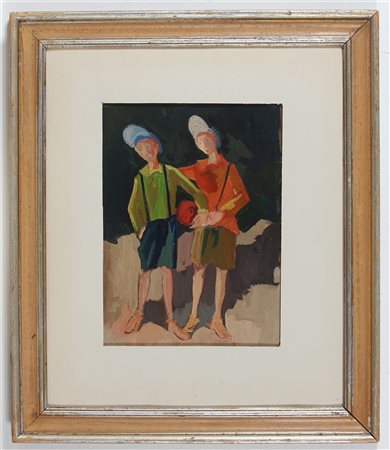 VALIDO RINO (n. 1947) Senza titolo. Olio su cartone. Cm 28,00 x 38,00.