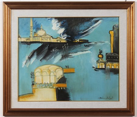 BRINDISI REMO (1918 - 1996) Senza titolo. Olio su tela . Cm 60,00 x 50,00....