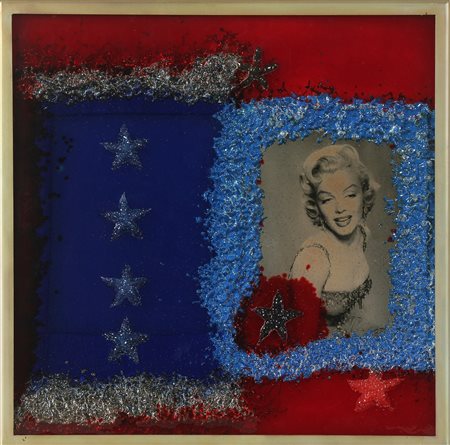 RONDA OMAR (n. 1947) Marilyn frozen. 2005. Plastica. Cm 50,00 x 50,00. Al...