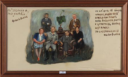 BUENO XAVIER (1915 - 1979) Ritratto della Famiglia Cesati-Rubboli. 1945. Olio...