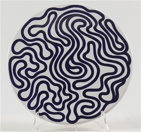 LEWITT SOL (1928 - 2007) Piatto. 2005. Ceramica. Cm 31,00 x 31,00. Firma a...