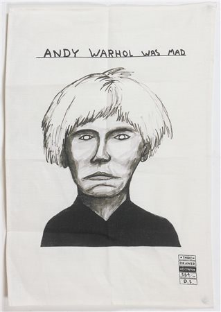 SHRIGLEY DAVID Andy Warhol was mad. Stampa su cotone. Cm 48,00 x 70,00....