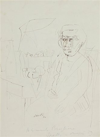 Saetti Bruno Senza titolo, 1950 china su carta, cm. 37,5x27,5 firmata, datata...