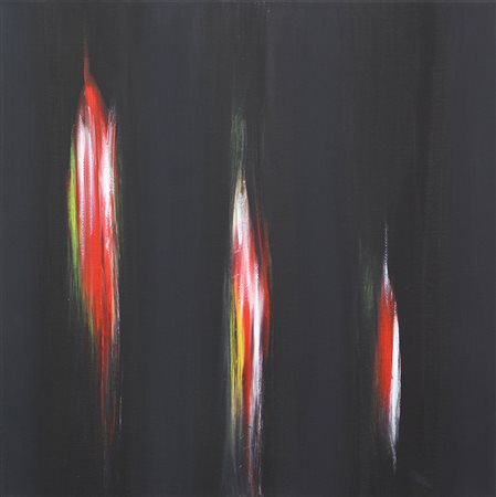 Finzi Ennio Il Verso del Colore in Nero, 2011 olio su tela, cm. 40x40...