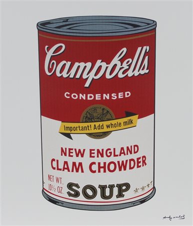 Warhol Andy (D'Aprés) Campbell's Soup riproduzione su lastra in alluminio,...