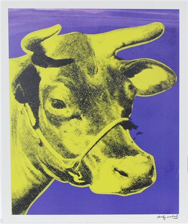 Warhol Andy (D'Aprés) Cow riproduzione su lastra in alluminio, cm. 65x55...